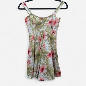 Forever 21 Hibiscus Floral Print Romper Size Small